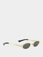 Alexander McQueen Gold Ellipse Metal Round Sunglasses