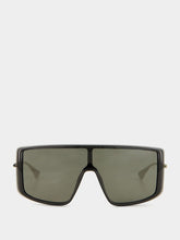 Alexander McQueen Black T-Bar Visor Sunglasses