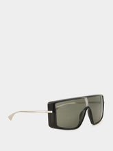 Alexander McQueen Black T-Bar Visor Sunglasses