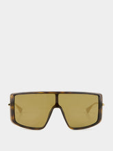 Alexander McQueen Havana T-Bar Visor Sunglasses
