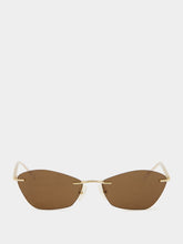 Alexander McQueen Gold T-Bar Slim Sunglasses