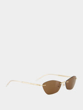 Alexander McQueen Gold T-Bar Slim Sunglasses
