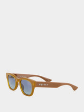 Alexander McQueen Brown and Blue Rectangular Sunglasses