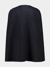 Gucci Dark Grey Silk Wool Cape with Horsebit