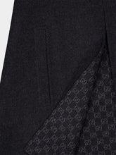 Gucci Dark Grey Silk Wool Cape with Horsebit