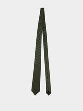 Gucci Green and Light Green GG Silk Jacquard Tie
