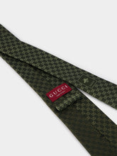 Gucci Green and Light Green GG Silk Jacquard Tie