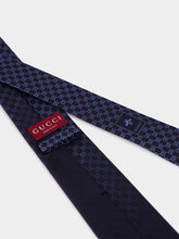 Gucci Dark Blue and Light Blue GG Silk Jacquard Tie