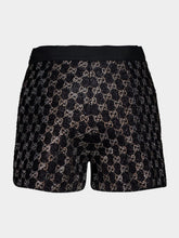 Gucci Black Embroidered Lamé GG Shorts