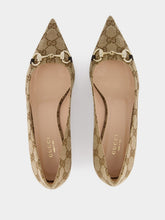 Gucci Beige GG Canvas Pump with Horsebit