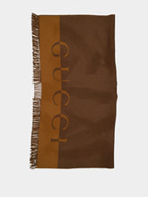 Gucci Dark Brown and Light Brown Wool Cashmere Cape