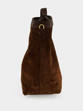 Gucci Dark Brown GG Suede Giglio Large Tote Bag