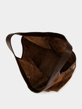 Gucci Dark Brown GG Suede Giglio Large Tote Bag