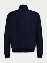 Gucci Navy Blue Suede Bomber Jacket
