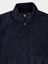 Gucci Navy Blue Suede Bomber Jacket