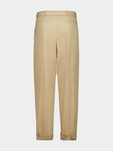 Saint Laurent Beige Slim-Fit Technical Cotton Pants
