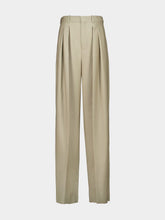 Saint Laurent Beige Wide-Leg Wool and Silk Pants