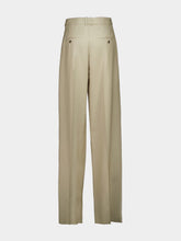 Saint Laurent Beige Wide-Leg Wool and Silk Pants