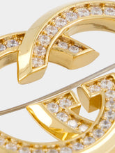 Gucci Gold Interlocking Crystal Brooch