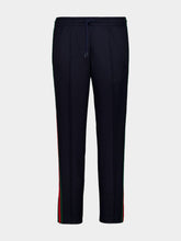 Gucci Dark Blue Technical Jersey Sportswear Trousers with Web