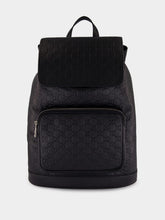 Gucci Black GG Embossed Leather Backpack