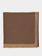 Gucci Brown and Beige GG Silk Wool Shawl