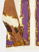 Gucci Brown and Violet Printed Silk Twill Shirt