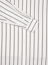 Gucci White Striped Silk Shirt with Web Detail