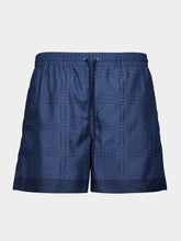 Gucci Navy Blue Technical Poplin Swim Shorts