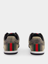 Gucci Black Washed Leather Shift Trainers