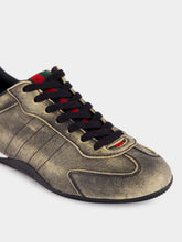 Gucci Black Washed Leather Shift Trainers
