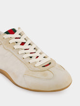 Gucci White Washed Leather GG Shift Sneakers
