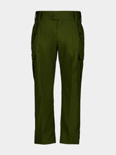 McQueen Khaki Green Cotton Cargo Trousers