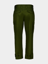 McQueen Khaki Green Cotton Cargo Trousers