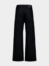 Balenciaga Black Curved Knee Cotton Denim Trousers