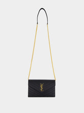 Saint Laurent Black Cassandre Envelope Chain Wallet