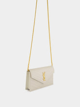 Saint Laurent Crema Soft Cassandre Envelope Chain Wallet