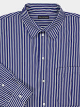 Balenciaga Blue Striped Oversized Cotton Shirt