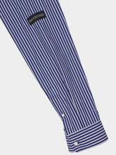 Balenciaga Blue Striped Oversized Cotton Shirt