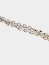 Saint Laurent Oxidized Silver Ribbed Chain Bracelet