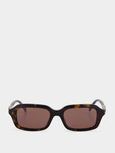 Gucci Havana Brown Rectangular Frame Sunglasses