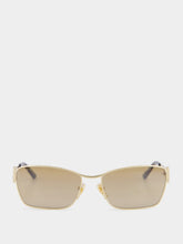 Gucci Gold Rectangular Frame Sunglasses