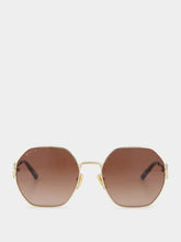 Gucci Gold Oval Frame Sunglasses