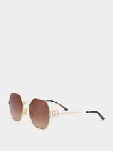 Gucci Gold Oval Frame Sunglasses