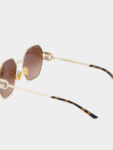 Gucci Gold Oval Frame Sunglasses