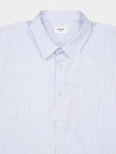 Saint Laurent Chalk and Blue Striped Cotton Poplin Shirt