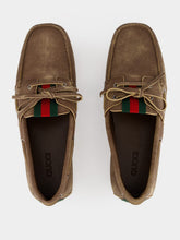 Gucci Brown Washed Leather Boat Shoes