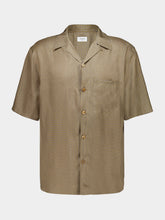 Saint Laurent Jaune Gris Geometric Silk Shirt