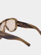Gucci Light Brown Tortoiseshell Rectangular Frame Sunglasses