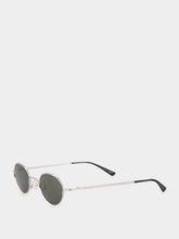 McQueen Silver Round Metal Sunglasses